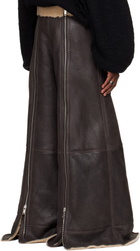 LU'U DAN SSENSE Exclusive Brown Shearling Flight Pants