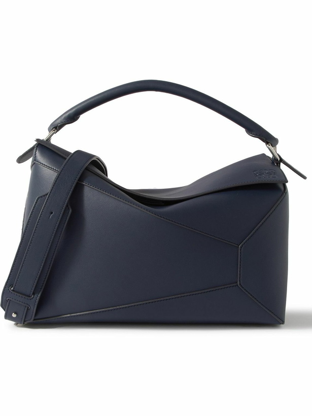 Photo: LOEWE - Puzzle Edge Large Logo-Debossed Leather Messenger Bag