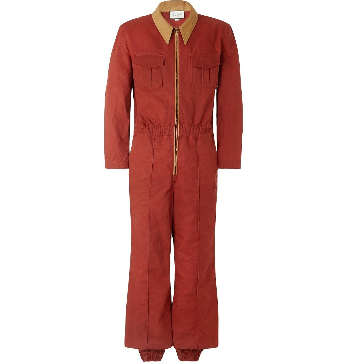 Photo: Gucci - Slim-Fit Tapered Cotton-Canvas Boilersuit - Red