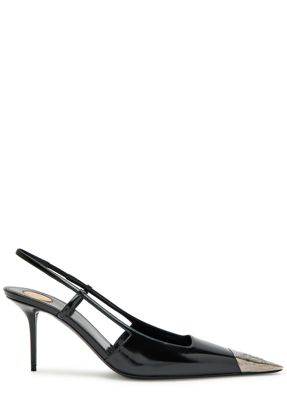 Saint Laurent Jeanne 75 Patent Leather Slingback Pumps