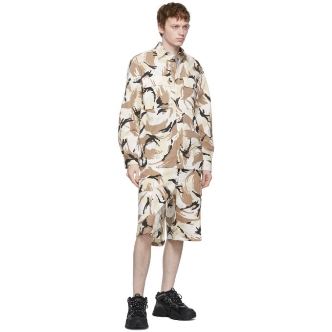 Kenzo Beige Camo Cargo Shorts Kenzo