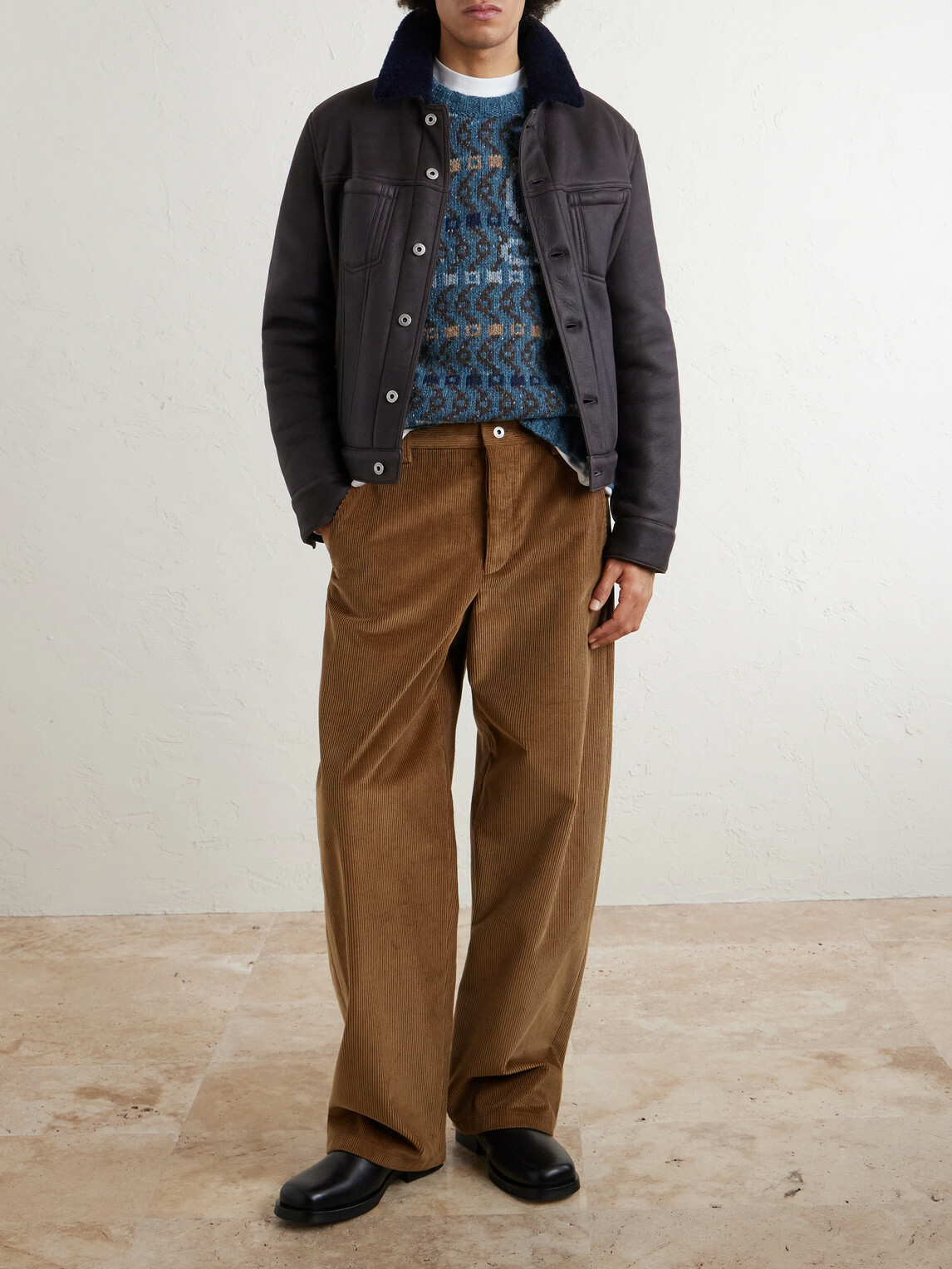 LOEWE - Straight-Leg Cotton-Corduroy Trousers - Brown