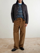LOEWE - Straight-Leg Cotton-Corduroy Trousers - Brown