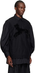 Simone Rocha Black Creature Embroidery Tank Top