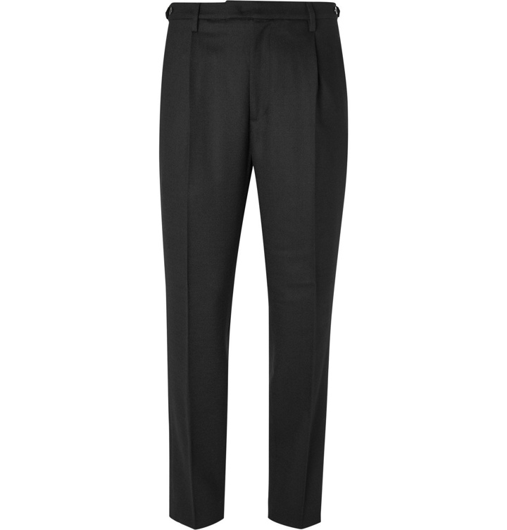 Photo: Barena - Tapered Pleated Wool-Blend Twill Trousers - Black
