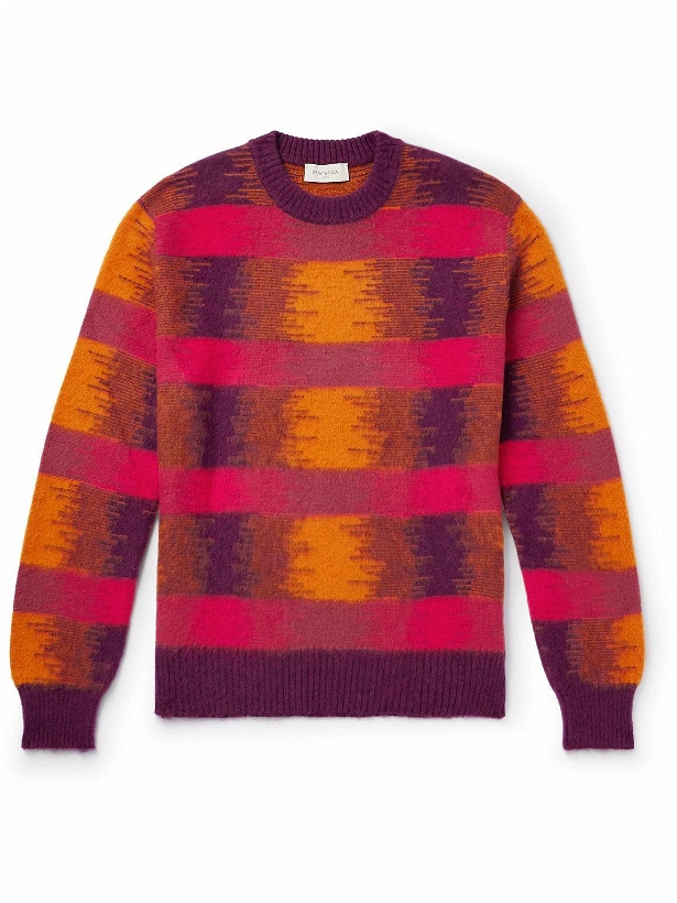 Photo: PIACENZA 1733 - Slim-Fit Striped Ikat Wool Sweater - Multi