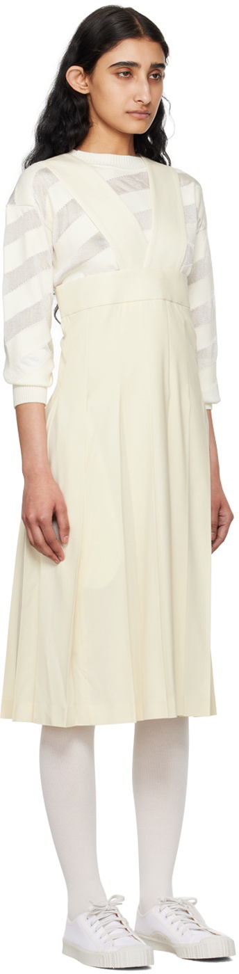 Comme des Garçons Girl Off-White Pleated Midi Dress