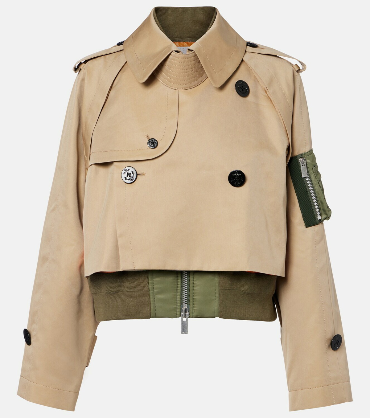 Sacai Padded cotton-blend bomber jacket