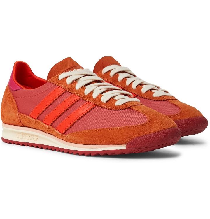 Photo: adidas Consortium - Wales Bonner SL72 Shell, Leather and Suede Sneakers - Pink