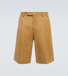 Gucci - Pleated cotton-twill shorts