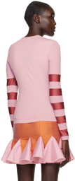 ANDREJ GRONAU SSENSE Exclusive Pink Patchwork Long Sleeve T-Shirt