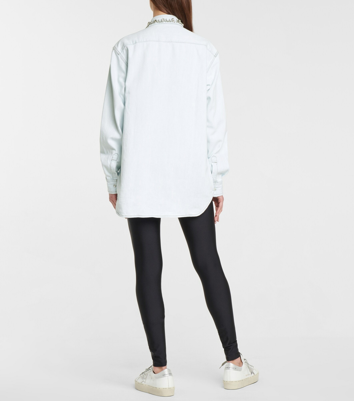 Golden Goose - Embellished cotton chambray shirt
