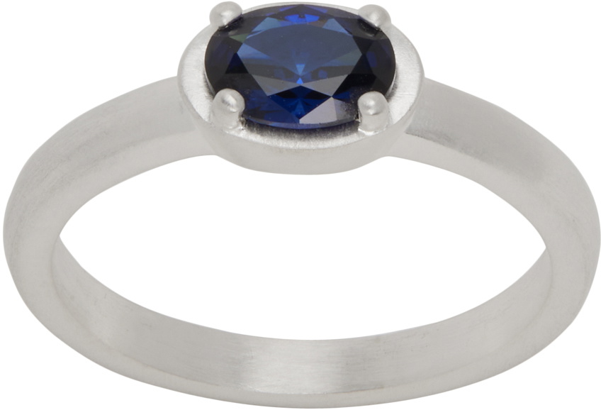 Dear Letterman Silver Sapphire Amer Ring