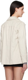 Anna Sui Off-White Buttoned Faux-Suede Coat