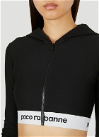 Cropped Hooded Sweatshirt in Black