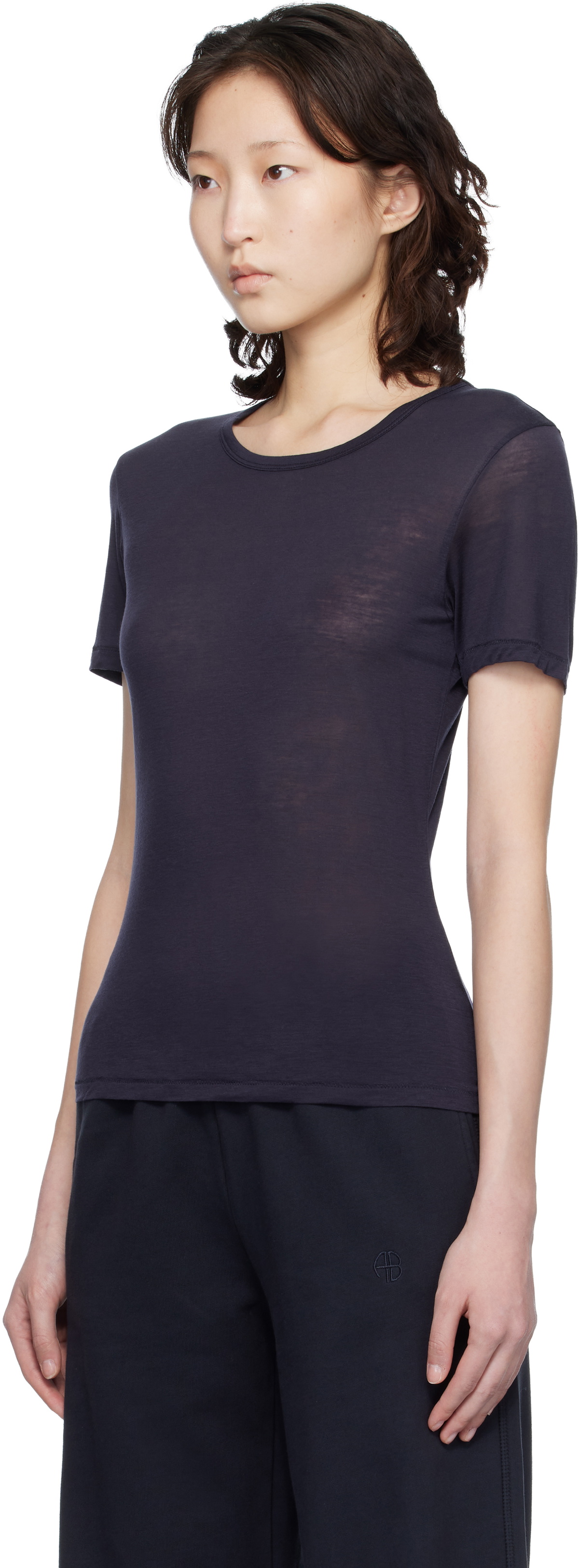 ANINE BING Navy Sylvie T-shirt