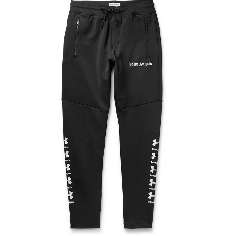 Photo: Palm Angels - Under Armour Logo-Print Tech-Jersey Sweatpants - Black