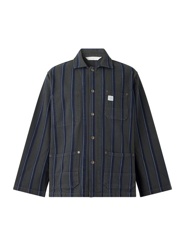 Photo: Aimé Leon Dore - Logo-Appliquéd Striped Denim Jacket - Green