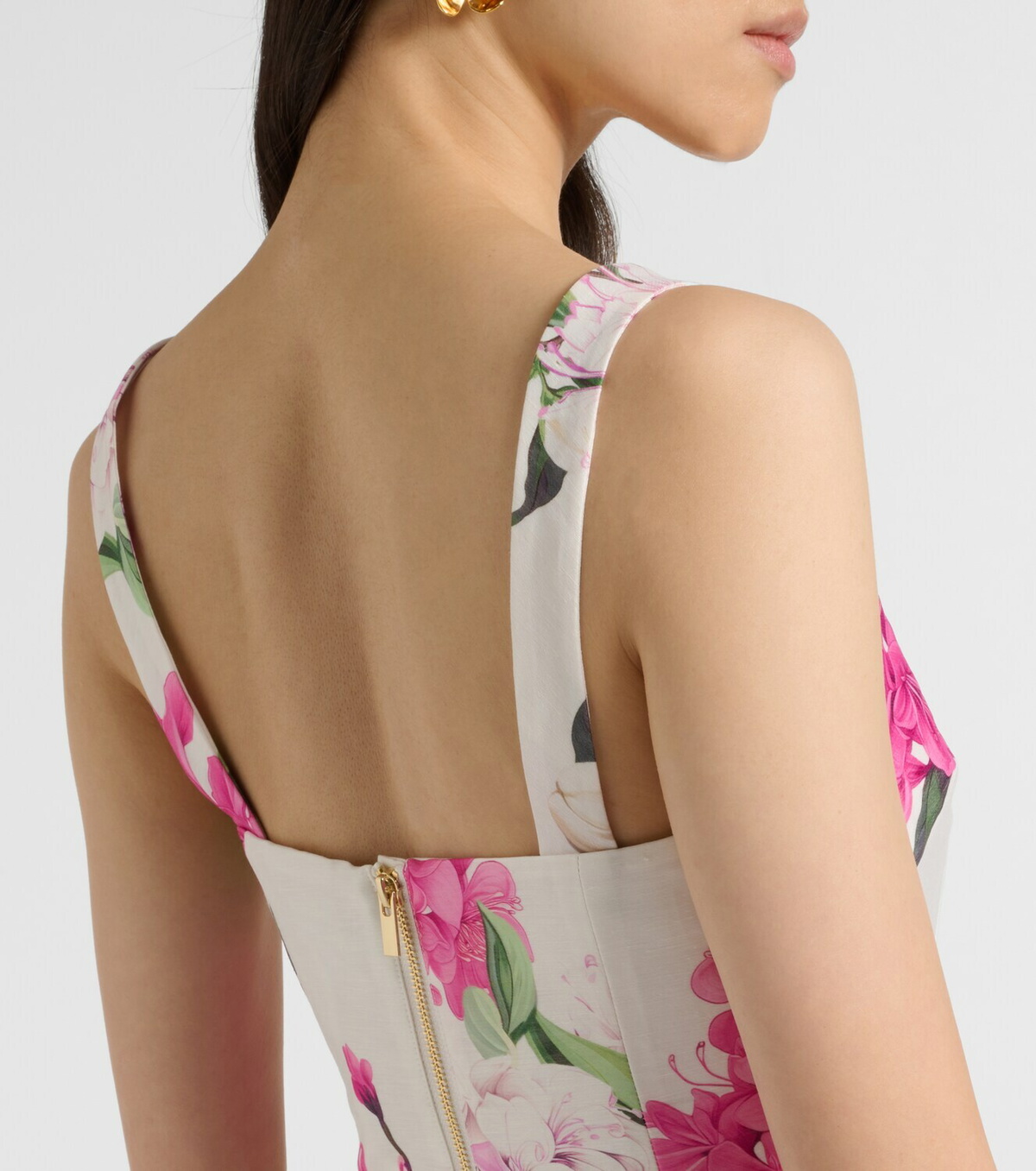 Leo Lin Isadora printed linem-blend top