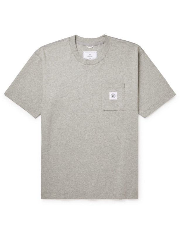 Photo: REIGNING CHAMP - Logo-Appliquéd Cotton-Jersey T-Shirt - Gray