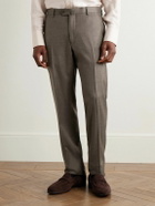 Caruso - Slim-Fit Wool-Twill Suit Trousers - Brown