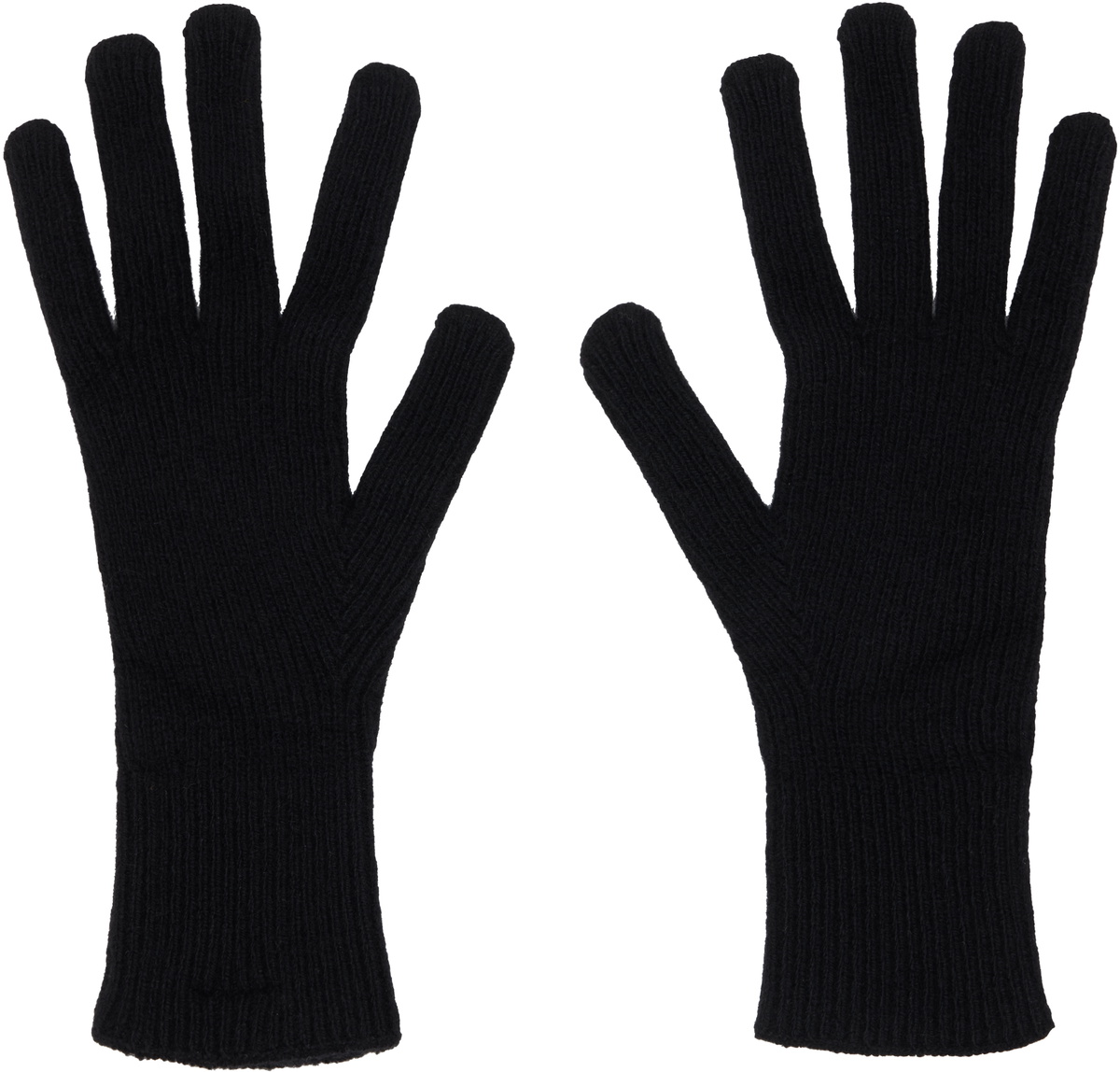 Baserange Black Ribbed Gloves
