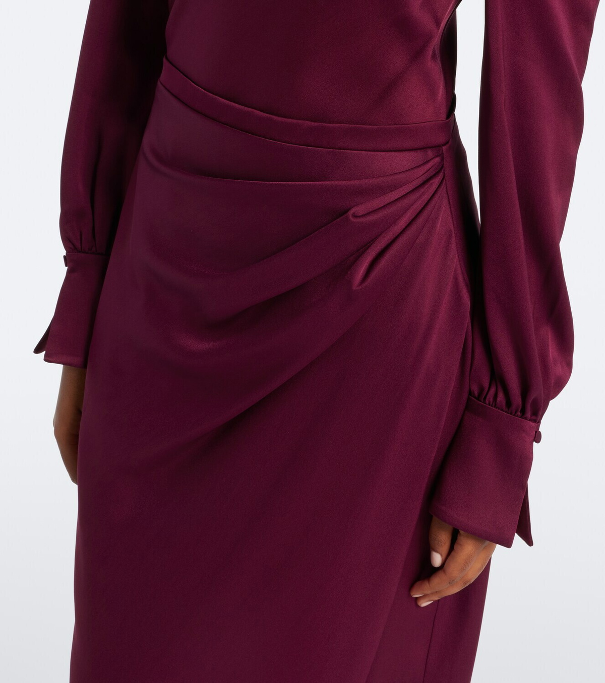 Simkhai Camila draped satin midi dress