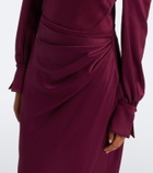 Simkhai Camila draped satin midi dress