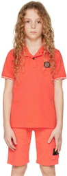 Stone Island Junior Kids Orange Patch Polo