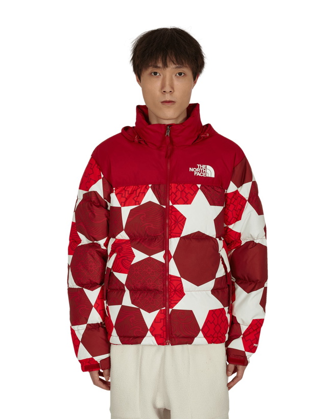 Photo: The North Face 1996 Printed Retro Nuptse Jacket Fiery Red Ic Geo