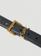 YSL Plaque Belt in Black