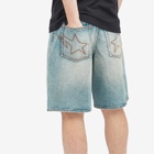 A Bathing Ape Men's Twin Star Denim Shorts in Light Indigo