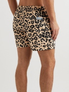 OAS - Straight-Leg Short-Length Leopard-Print Swim Shorts - Brown