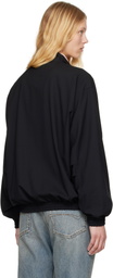 AURALEE Black Super Fine Tropical Wool Zip Jacket