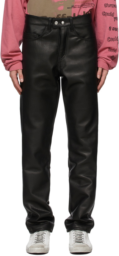 Photo: Enfants Riches Déprimés Black High Waist Leather Pants