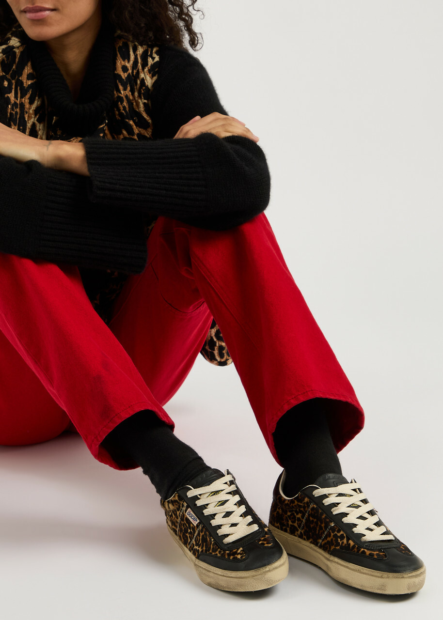 スニーカー GOLDEN  Women Sneakers GWF00118F006833 15711 Beige Golden Goose Soul Star Leopard-print Calf-hair Sneakers