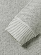Theory - Alcos Herringbone Wool-Blend Sweatshirt - Gray
