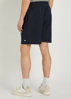 Emporio Armani Logo-embroidered Piqué Cotton Shorts Navy