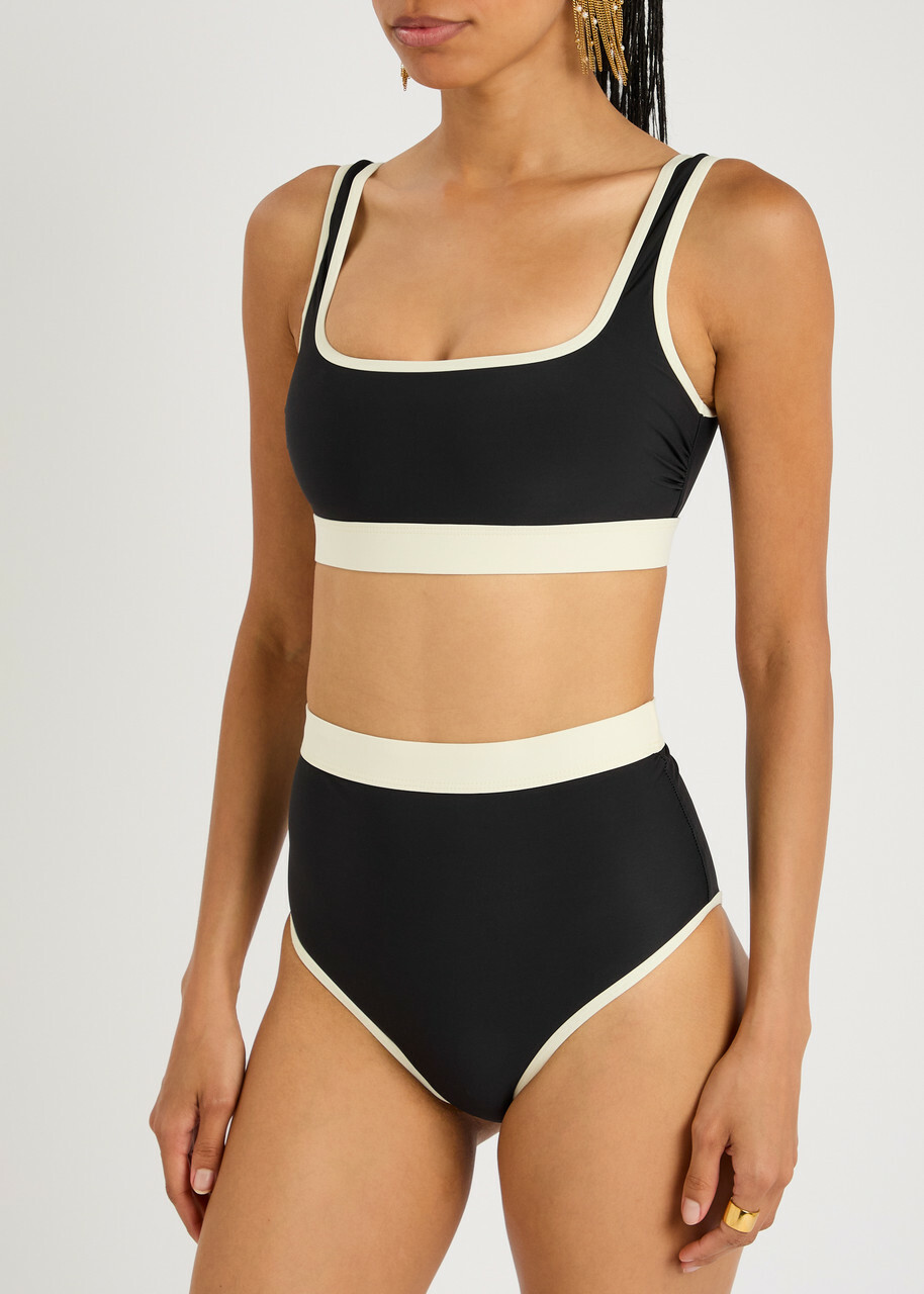 Bondi Born Jayde Contrast Bikini Bottoms Black And White