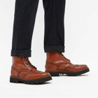 Grenson Men's Fred Lug Brogue Boot in Tan Hand Painted Calf