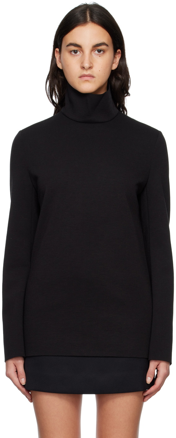 GIA STUDIOS Black Raw Edge Turtleneck GIA STUDIOS