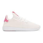 adidas Originals x Pharrell Williams White and Pink Tennis Hu Sneakers