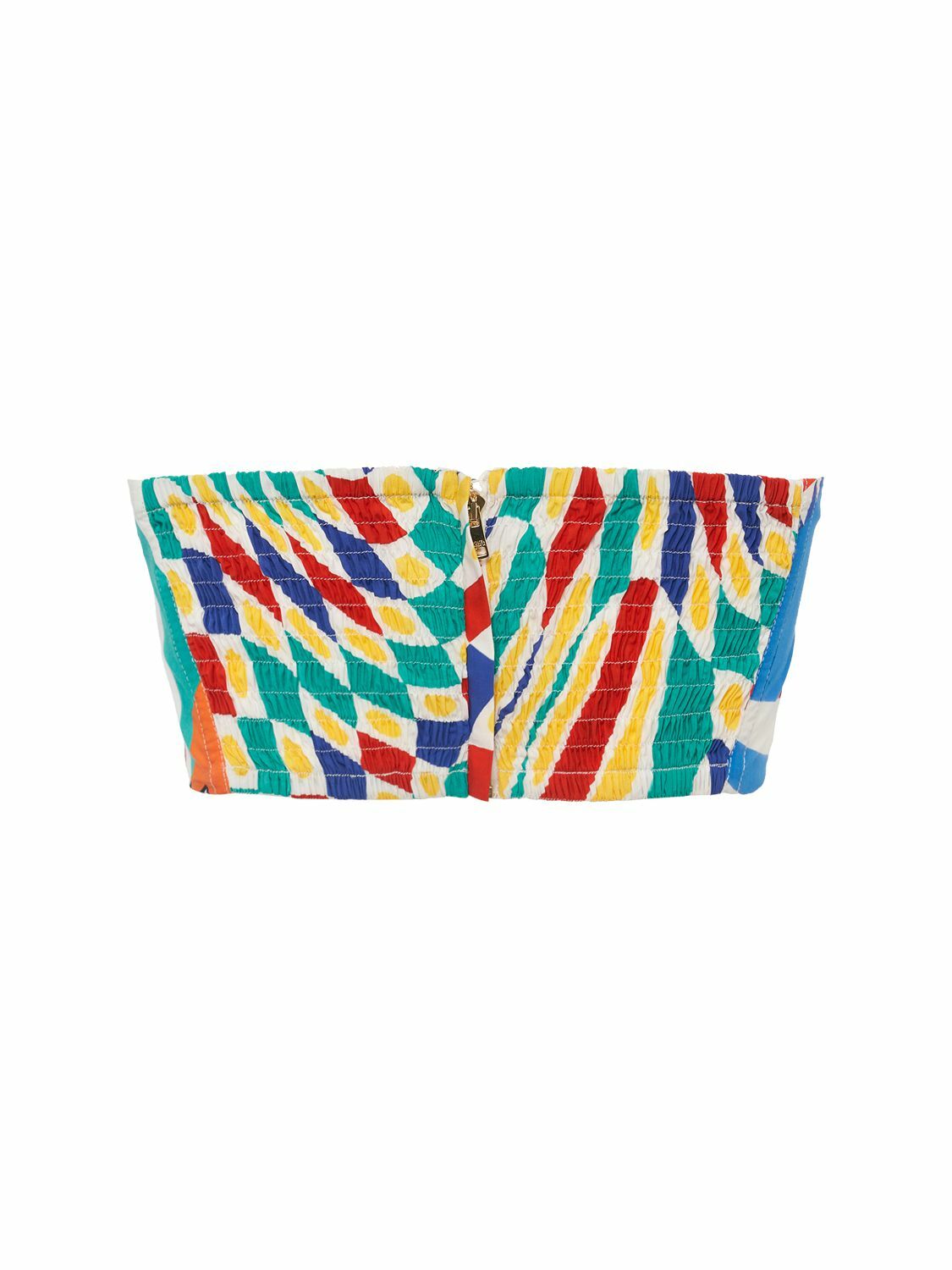【関税&送料込】Dolce & Gabbana Twill Bandeau TWILL BANDEAU WITH MAIOLICA AND ORCHID PRINT