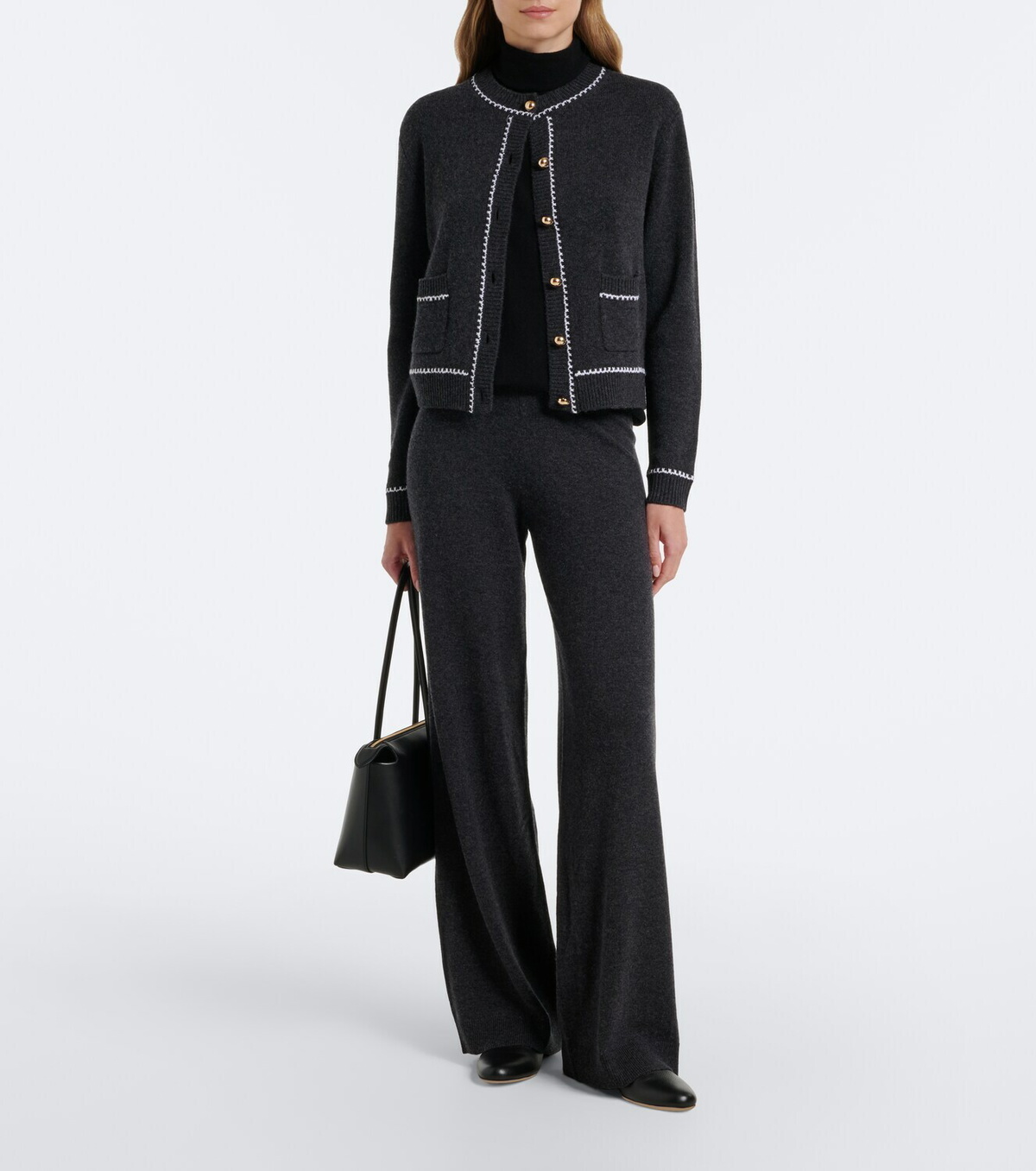 Jardin des Orangers Virgin wool and cashmere wide-leg pants