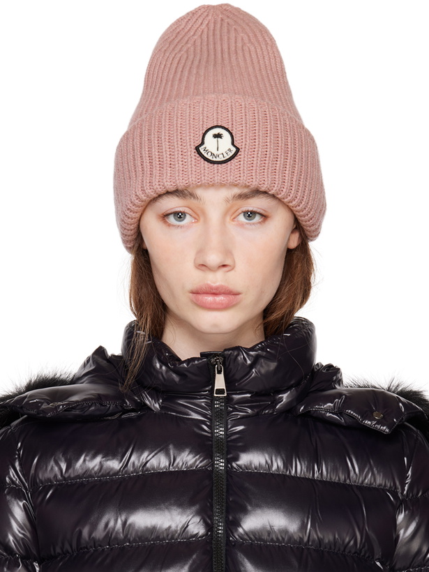 Photo: Moncler Genius 8 Moncler Palm Angels Pink Berretto Beanie