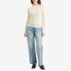 Auralee Women's Selvedge Faded Denim Pants in Light Indigo
