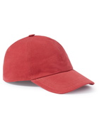 BRUNELLO CUCINELLI - Logo-Embroidered Cotton-Gabardine Baseball Cap - Burgundy