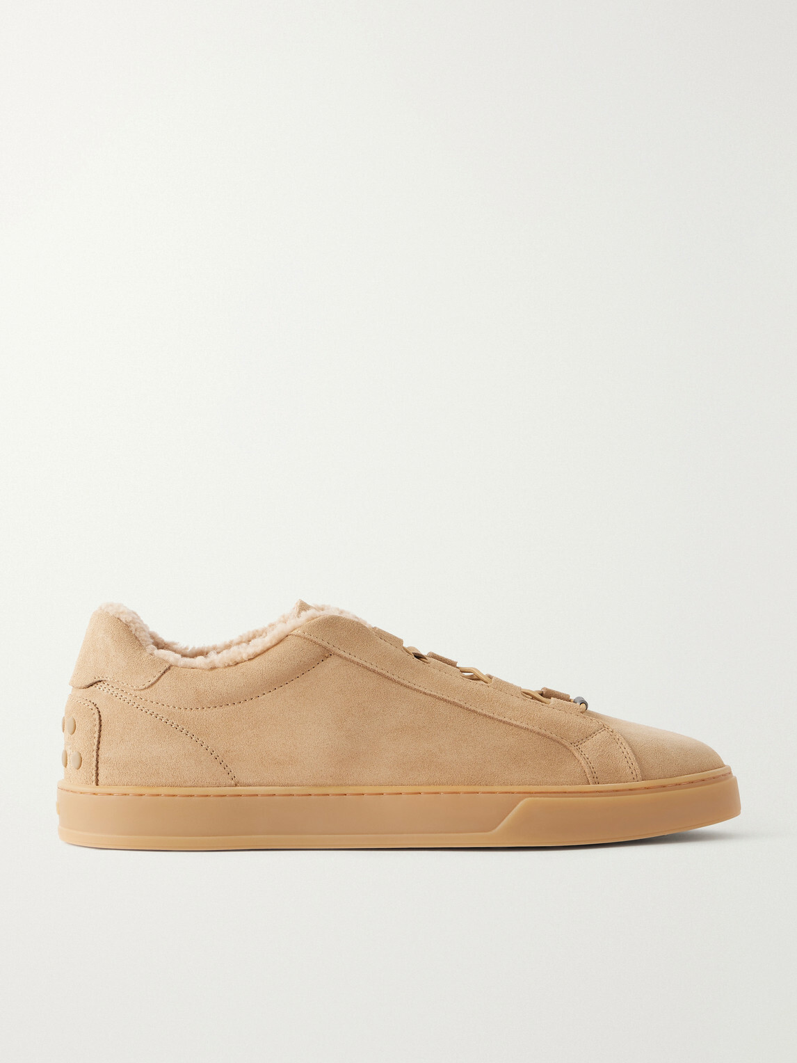 Tod's - Cassetta 04L Shearling-Lined Suede Sneakers - Brown