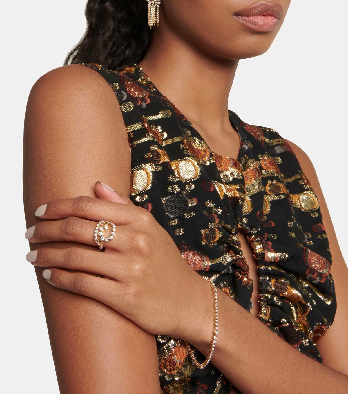 Ondyn Spiralis 14kt gold ring with diamonds