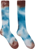 Stain Shade Three-Pack Blue & Beige decka Edition Socks